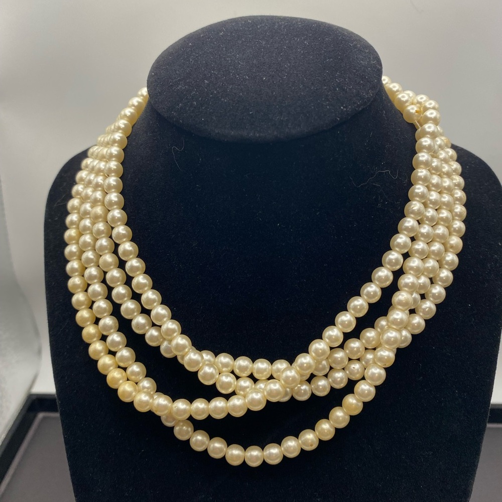 Classic long strand opera Ivory faux Pearl Necklace